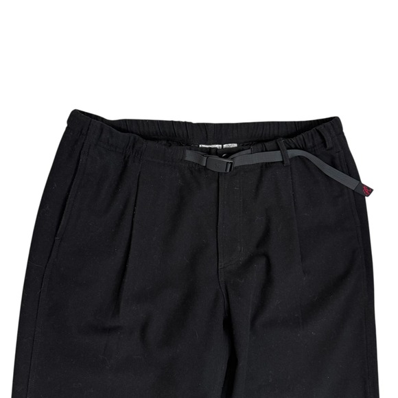 Gramicci Wool Blend Pleated Pants Black Mens Size XL Belted GMP-21F057 - Picture 2 of 8